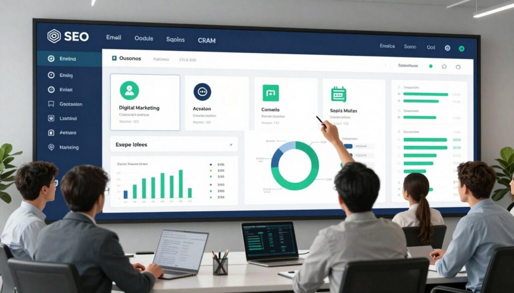 Latest AI tools for digital marketing 2026 shown across a modern marketing dashboard