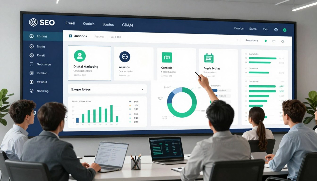Latest AI tools for digital marketing 2026 shown across a modern marketing dashboard