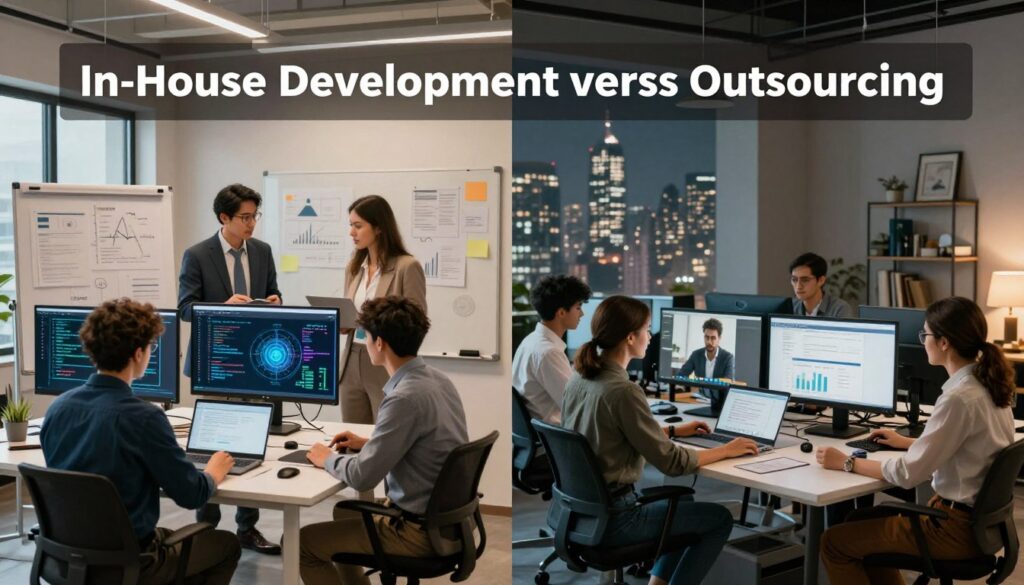 in-house development versus outsourcing